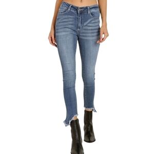 Evidnt LA Verona Jeans skinny frayed hem cropped size 30